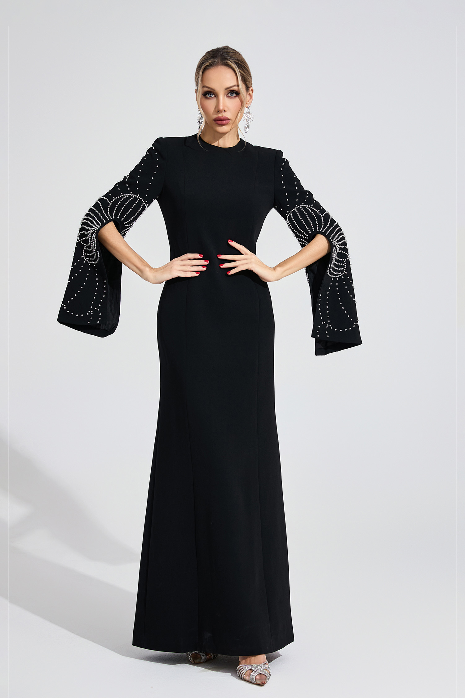 Cybele Black Beaded Maxi Dress