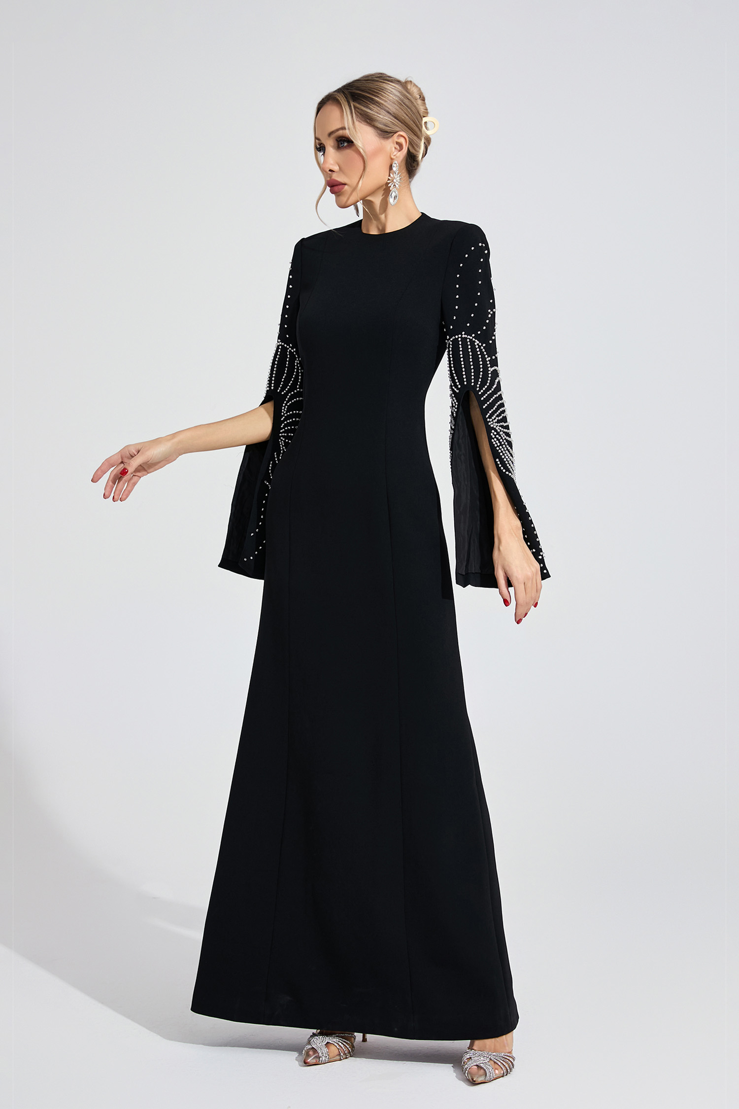 Cybele Black Beaded Maxi Dress
