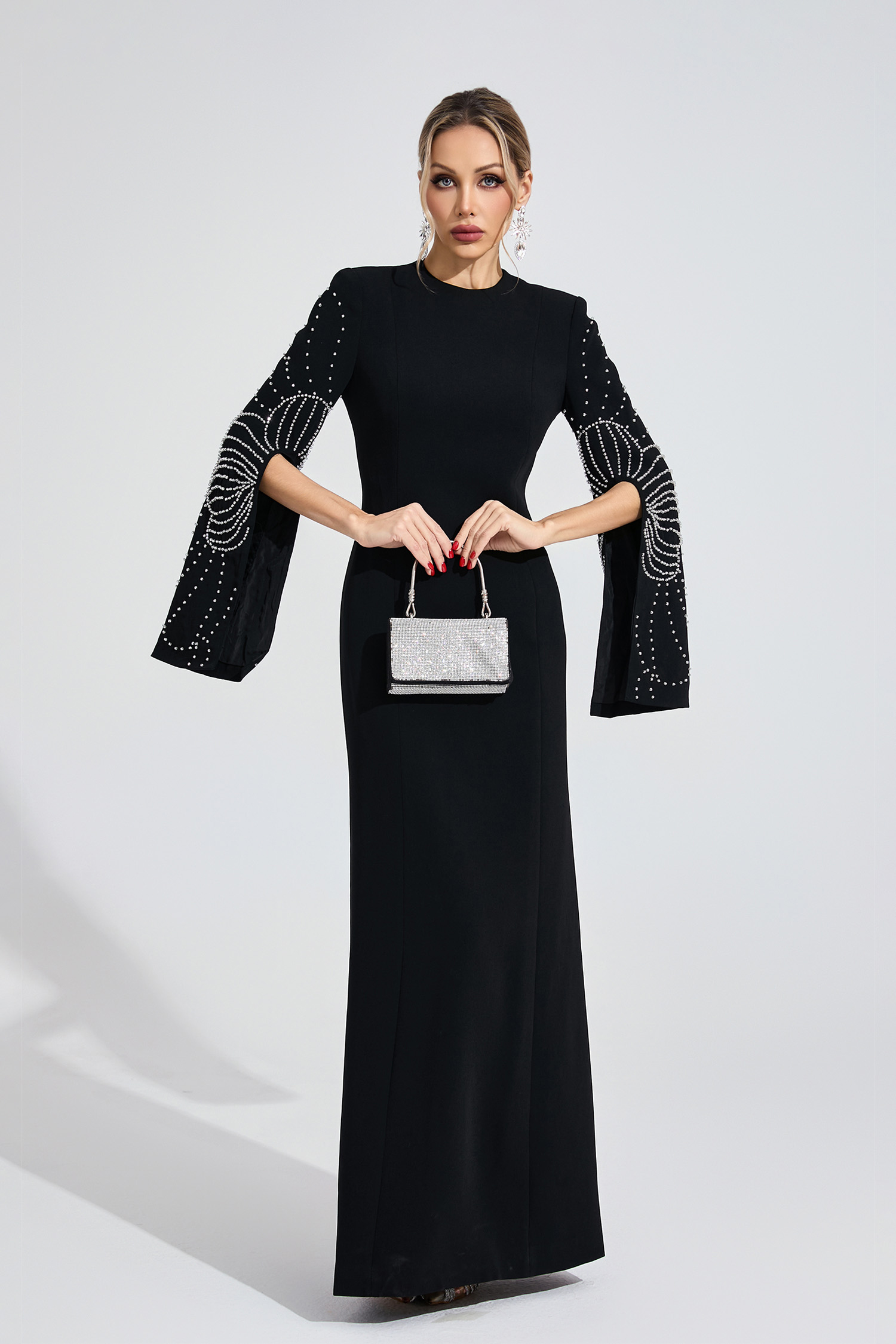 Cybele Black Beaded Maxi Dress