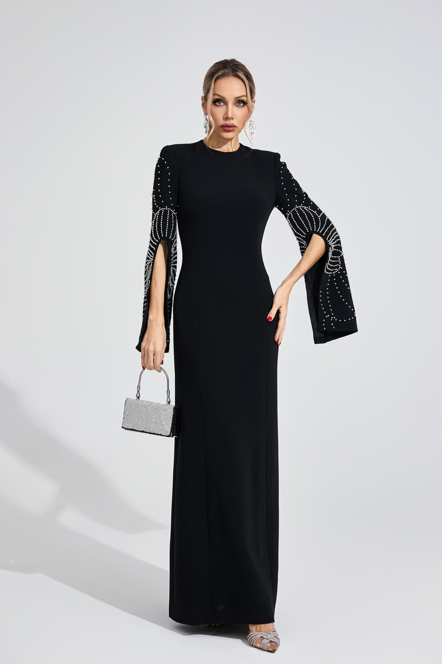 Cybele Black Beaded Maxi Dress