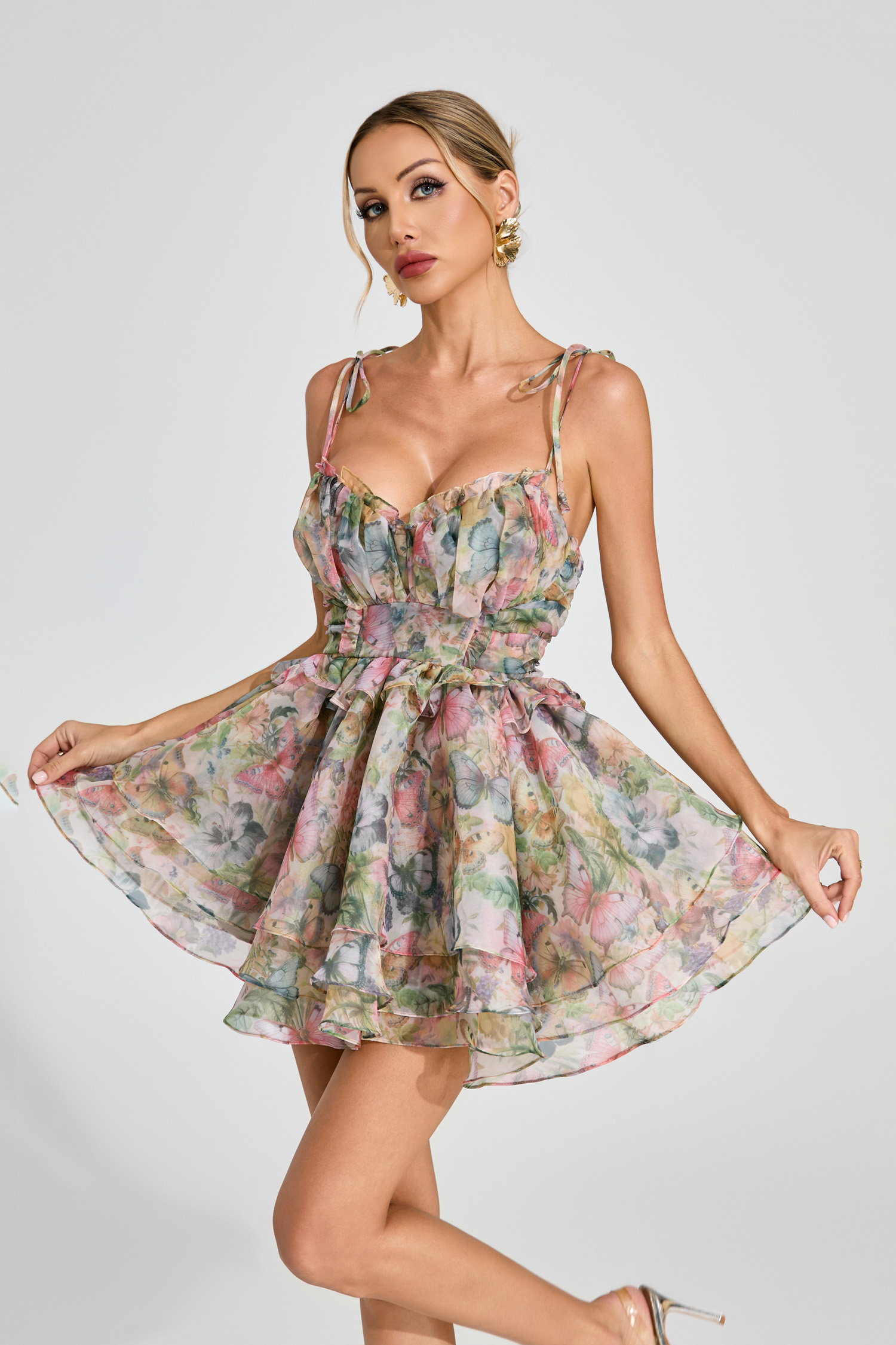Jerome Floral Chiffon Mini Dress
