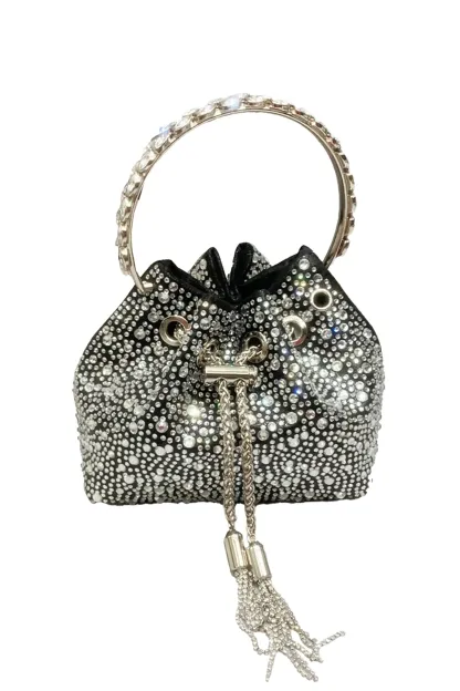 Horace Black Crystal Embellished Bucket Bag