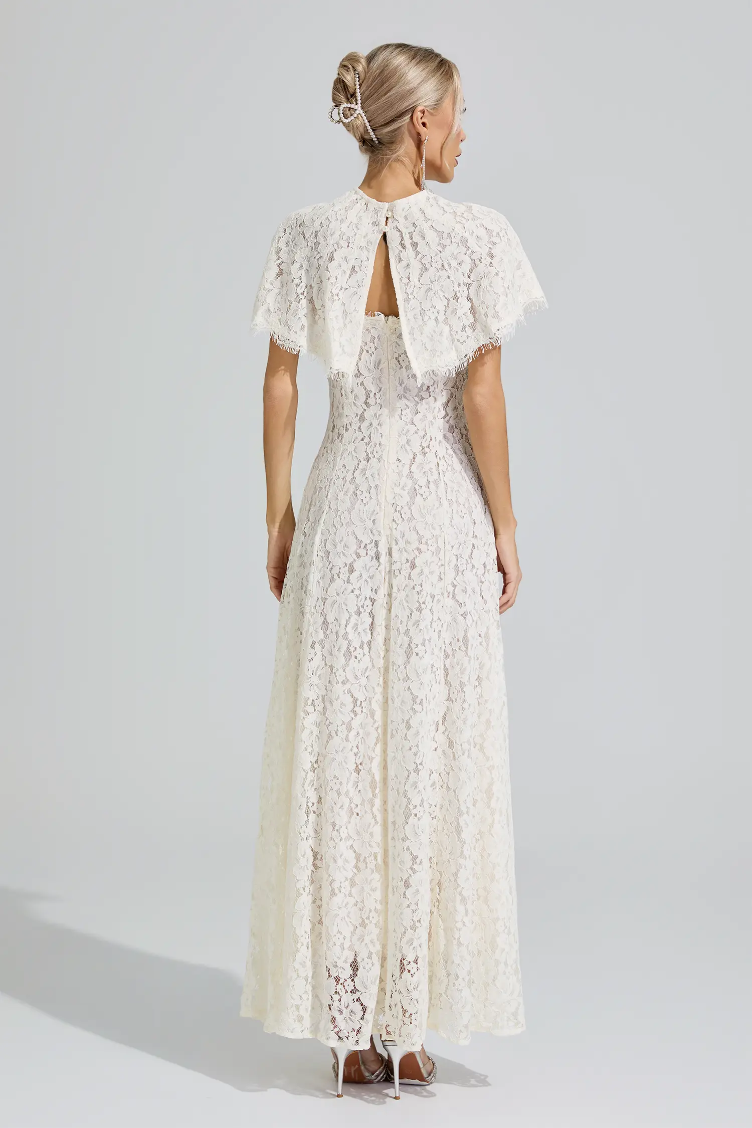 Nemesis Apricot Lace Maxi Dress