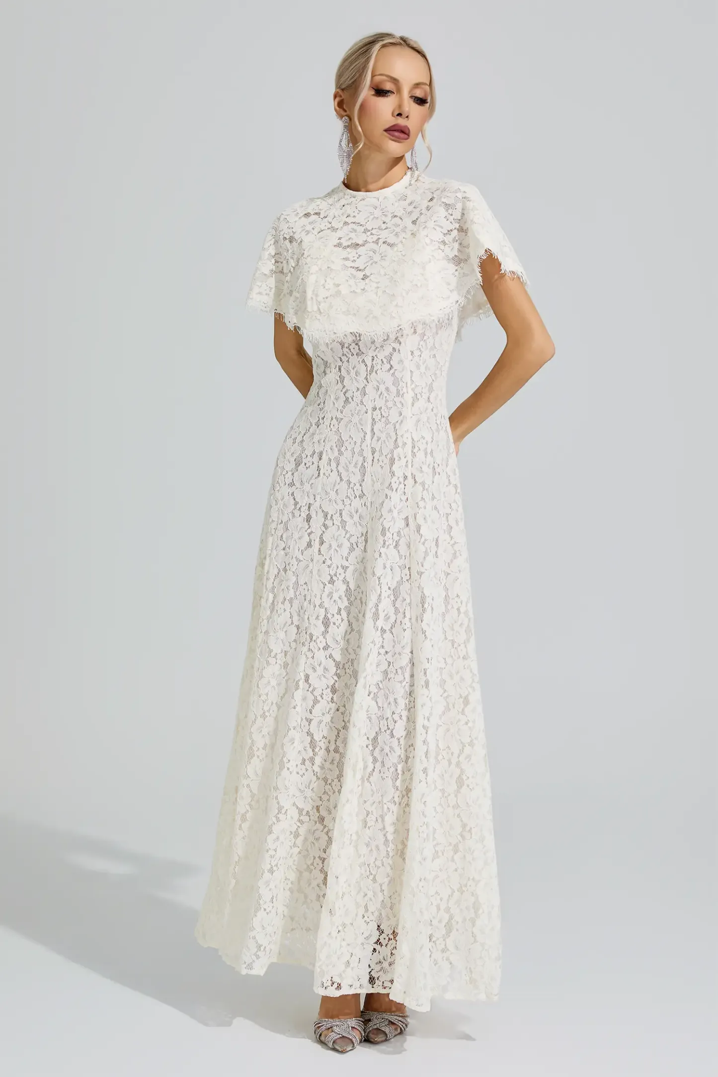 Nemesis Apricot Lace Maxi Dress