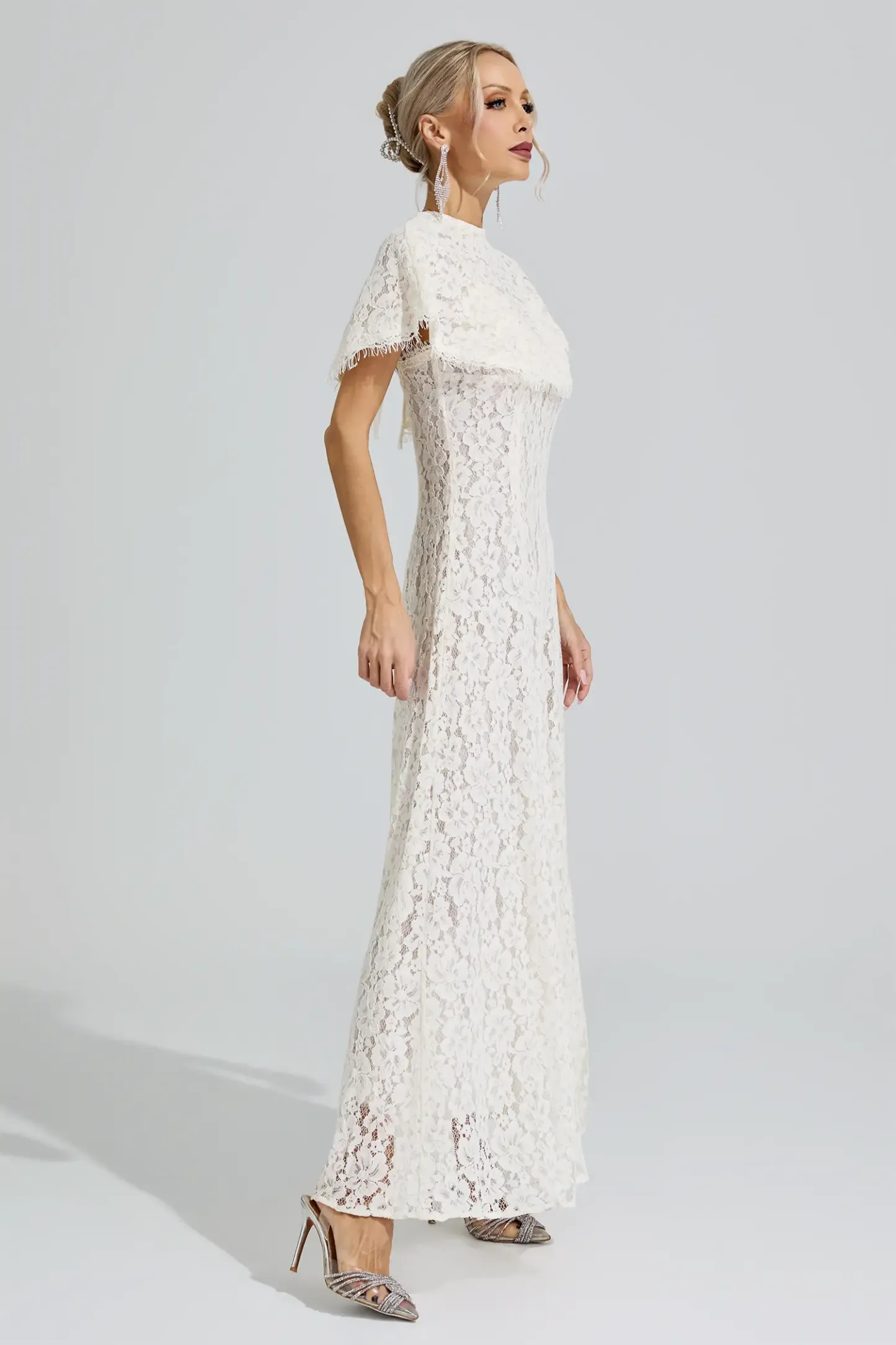 Nemesis Apricot Lace Maxi Dress