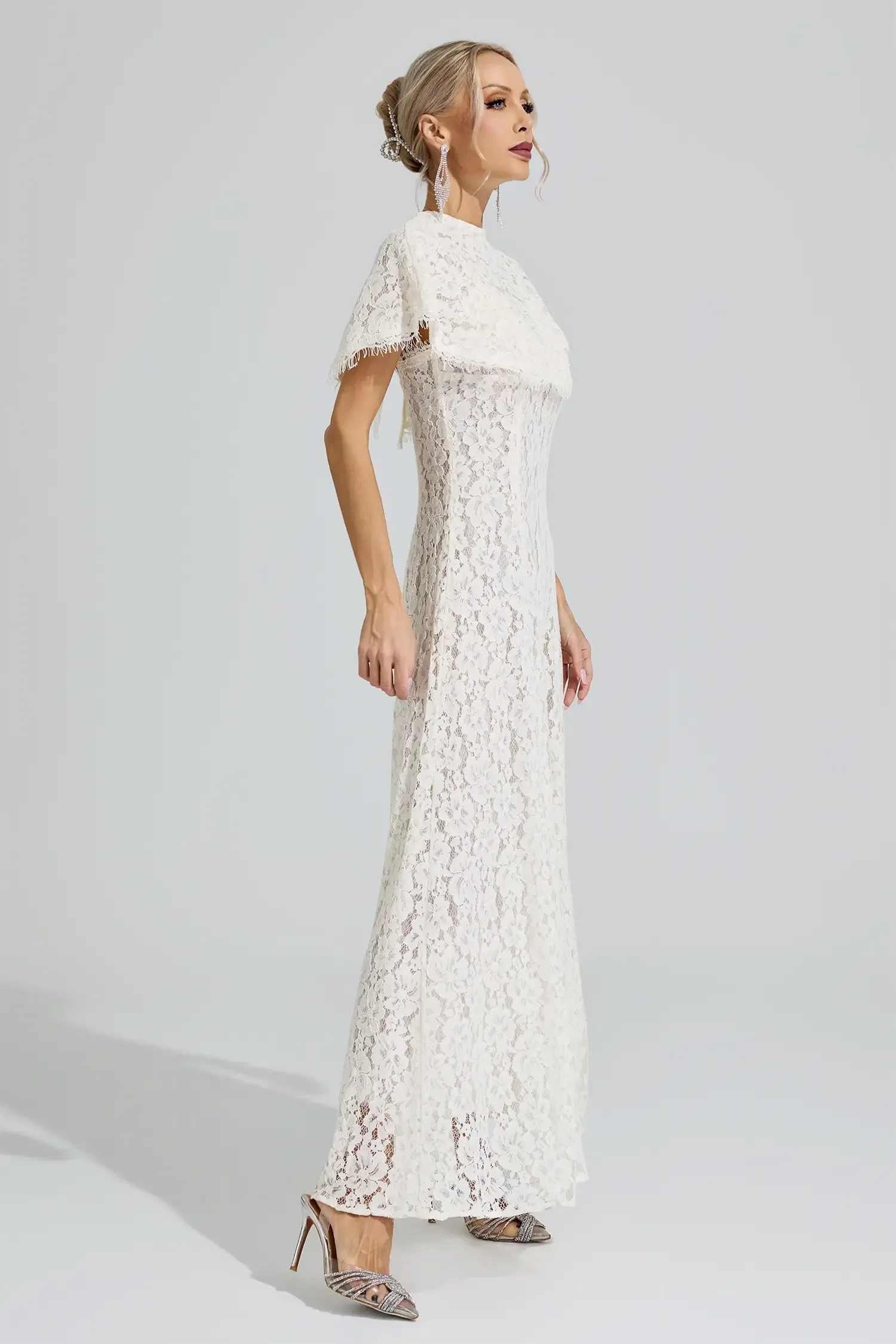Nemesis Apricot Lace Maxi Dress