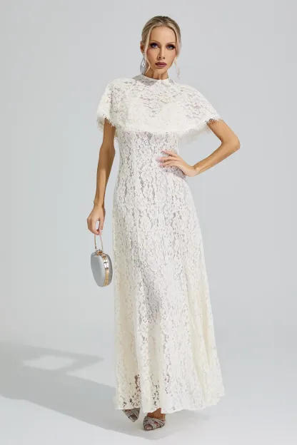 Nemesis Apricot Lace Maxi Dress