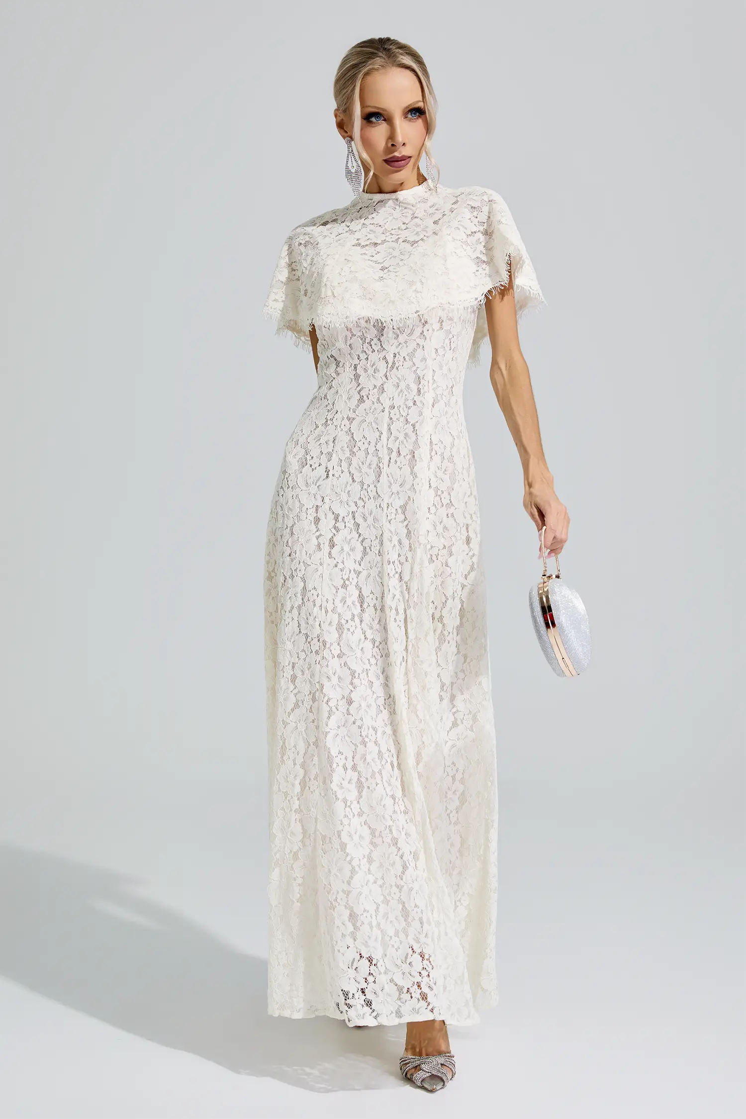 Nemesis Apricot Lace Maxi Dress
