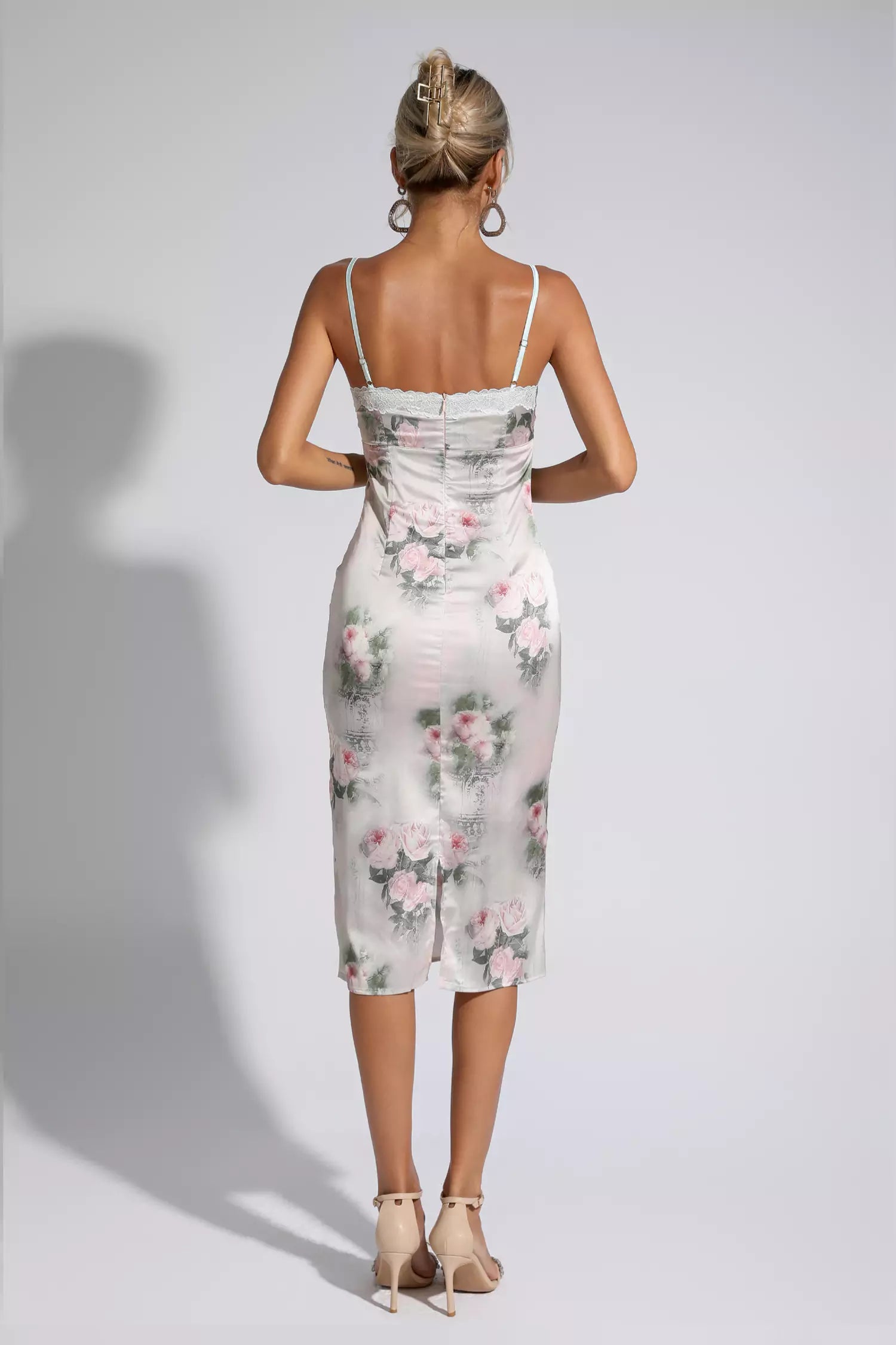 Shelley Floral Lace Bodycon Midi Dress
