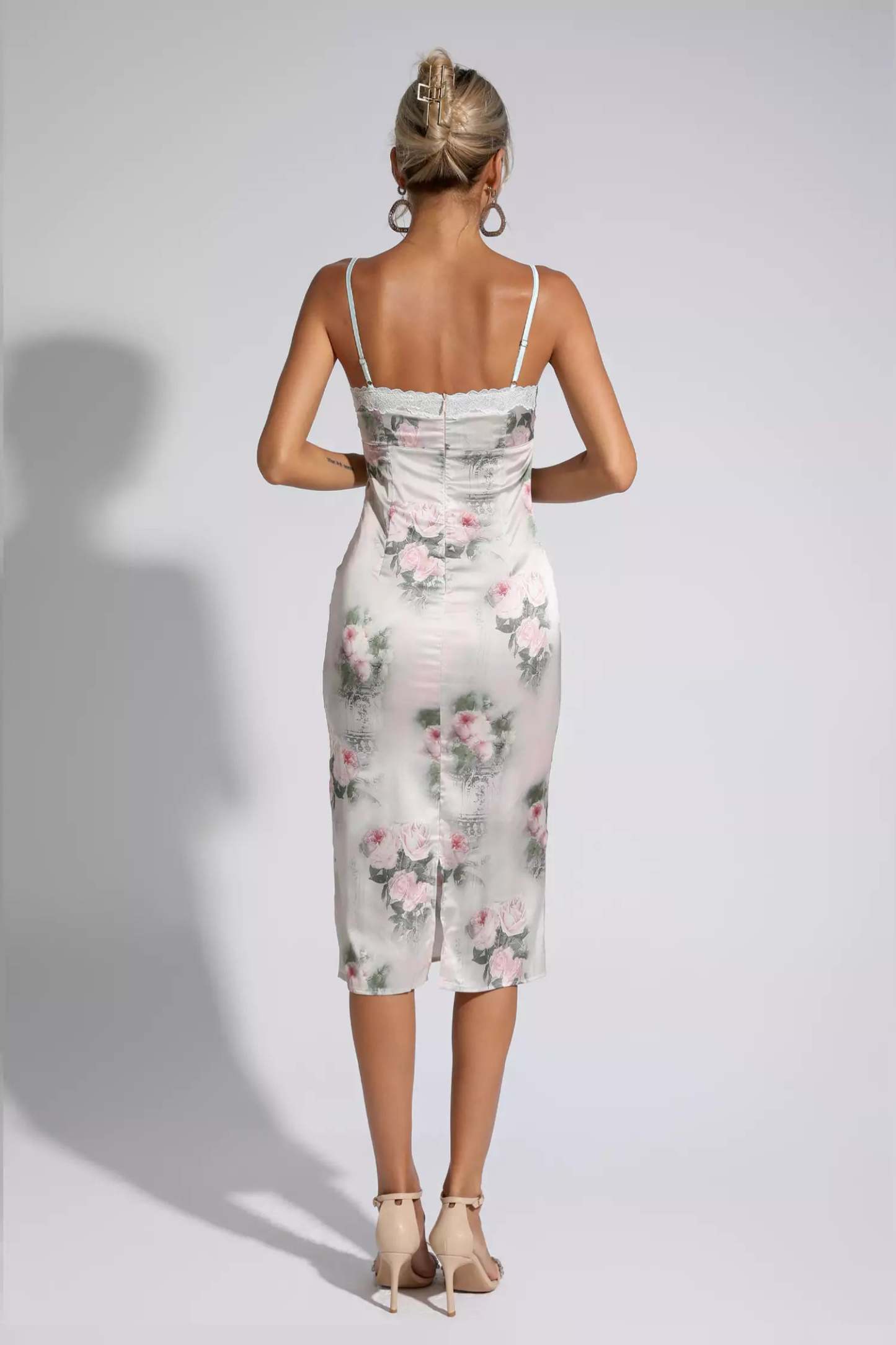 Shelley Floral Lace Bodycon Midi Dress