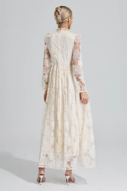Skadi Apricot Lace Maxi Dress