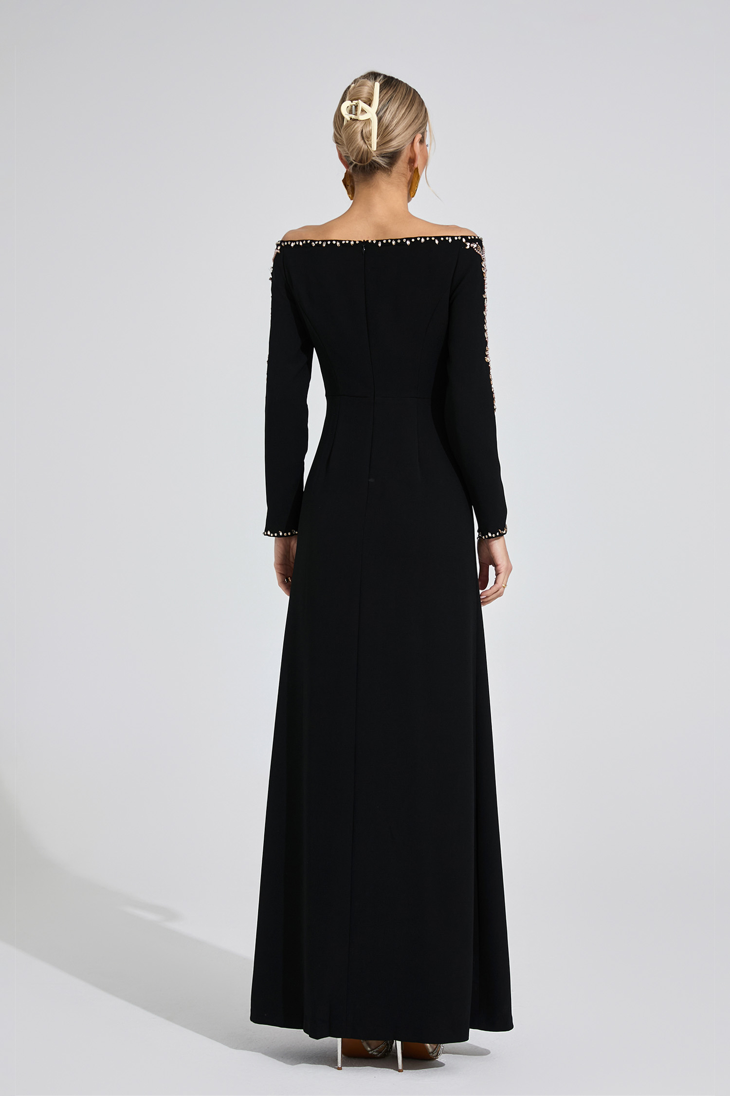 Gulf Black Embroidered Maxi Dress