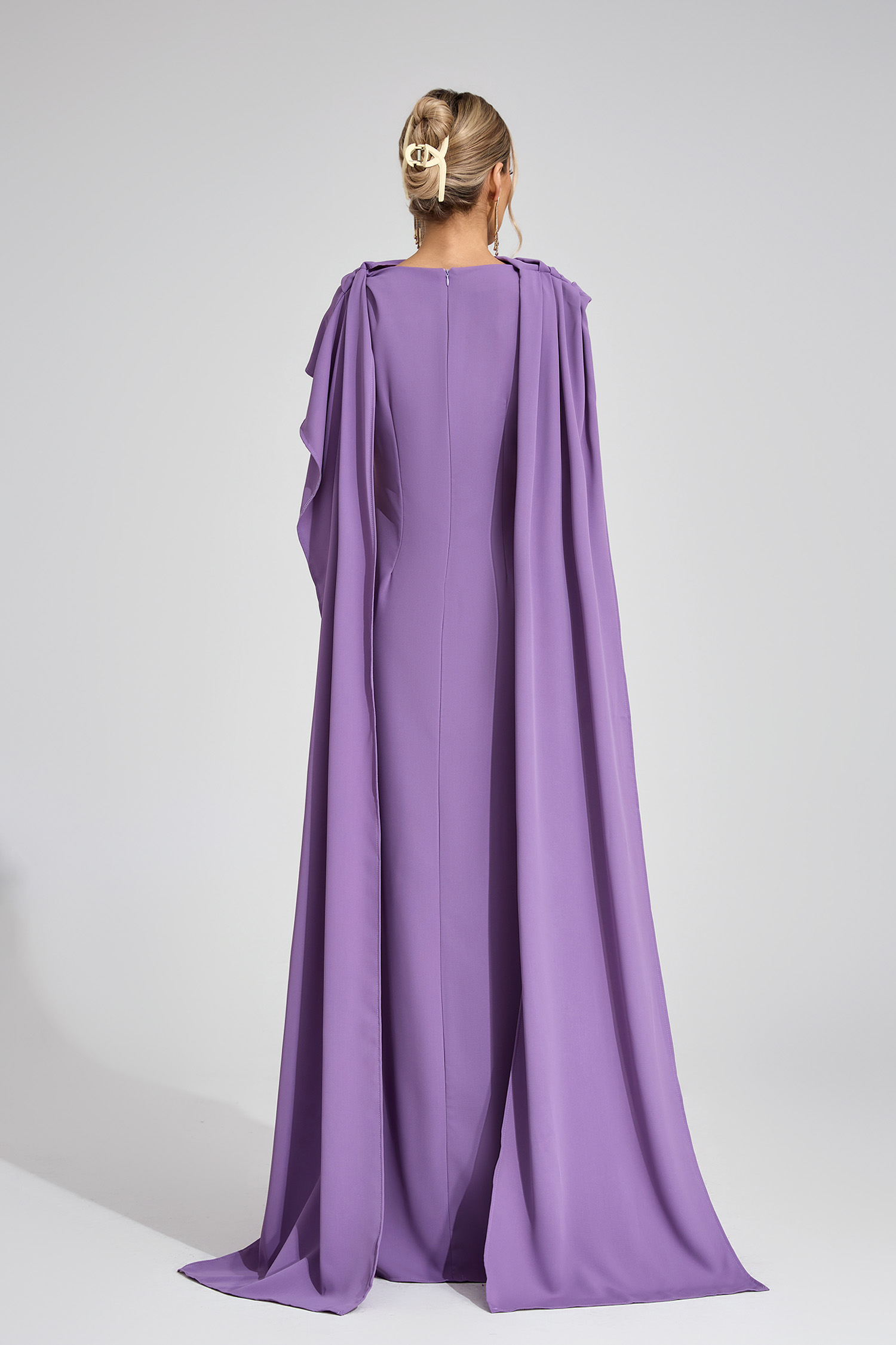Louise Purple Cape Maxi Dress