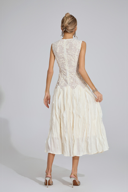 Bank Ivory White Patterned Maxi Dress