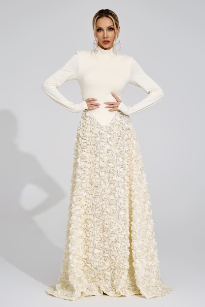 Ida Ivory Floral Maxi Dress