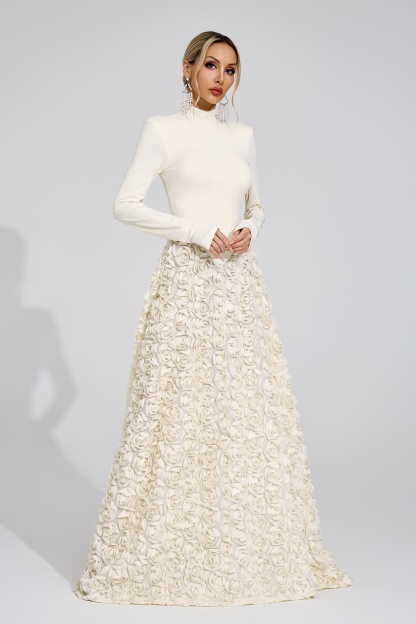 Ida Ivory Floral Maxi Dress