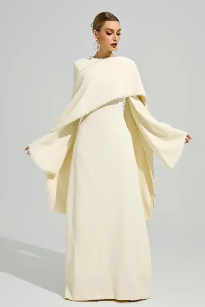 Nora Yellow Scarf Maxi Dress
