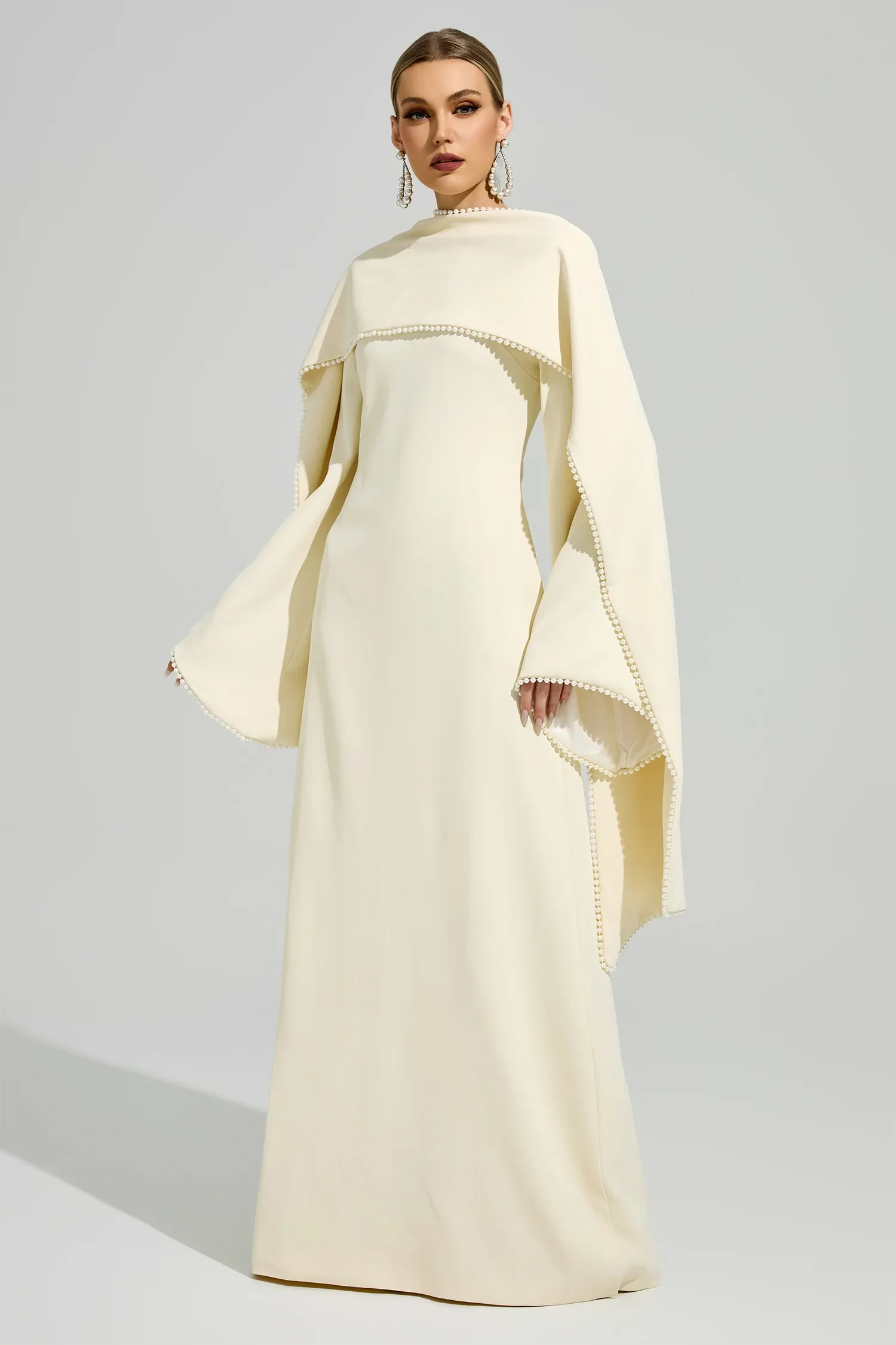 Nora Yellow Scarf Maxi Dress