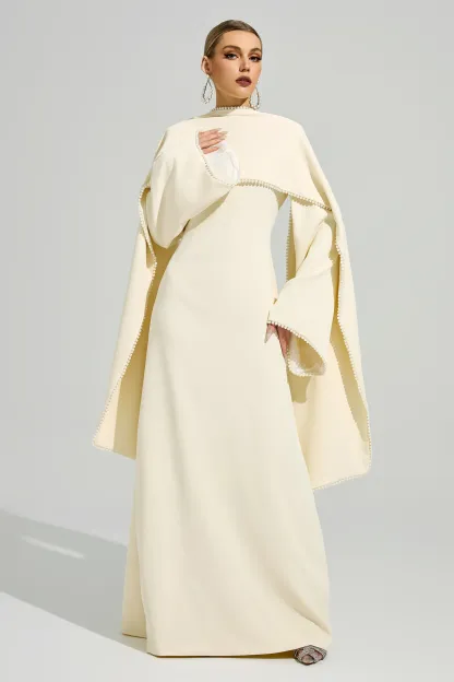 Nora Yellow Scarf Maxi Dress