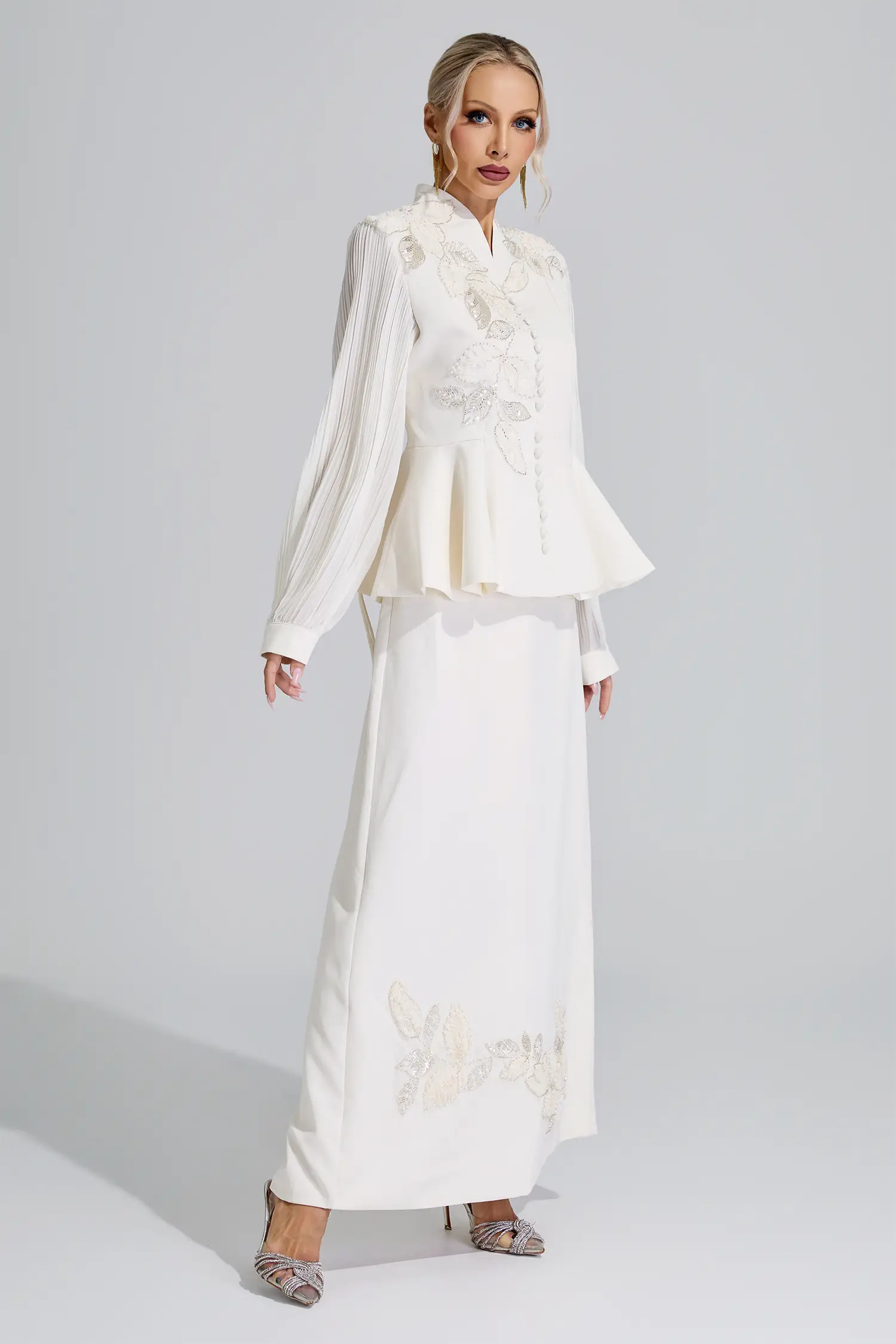 Jingu Apricot Floral Blazer Set