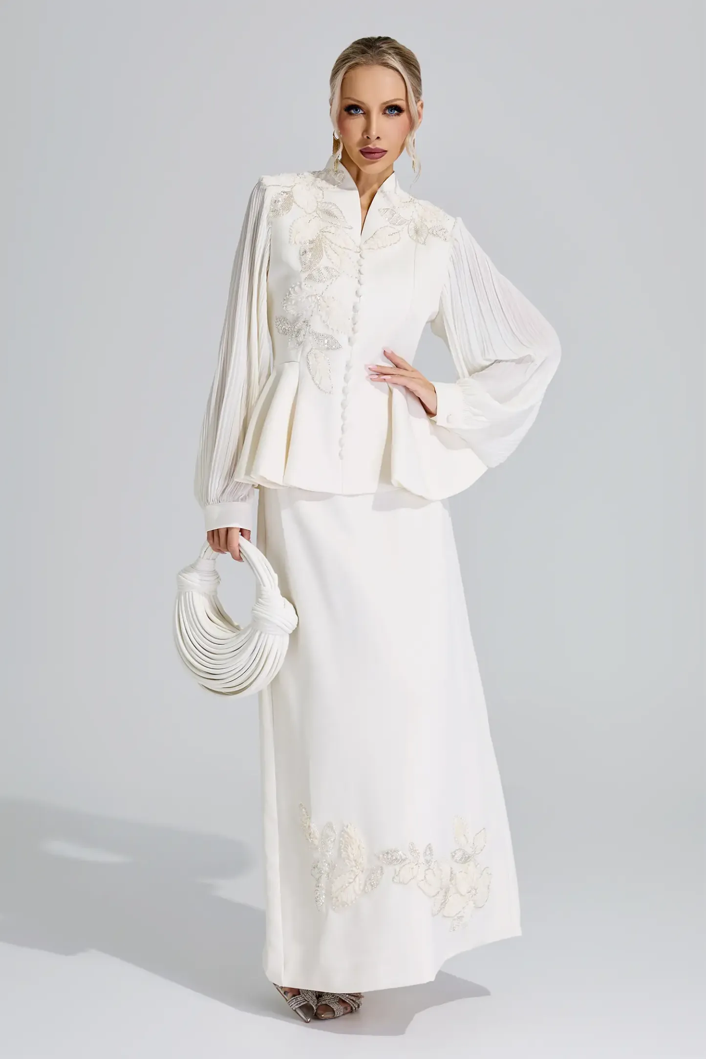 Jingu Apricot Floral Blazer Set
