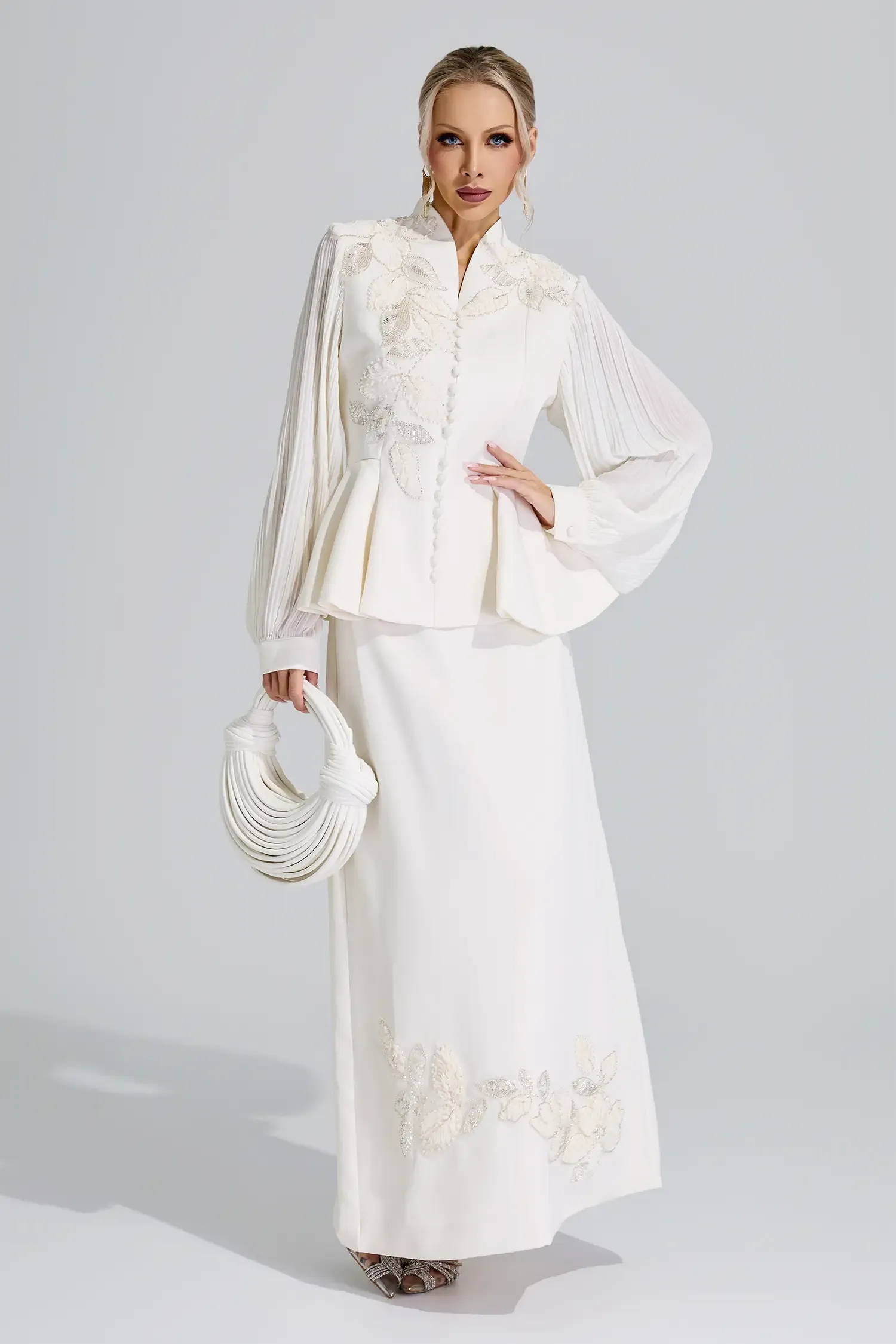 Jingu Apricot Floral Blazer Set
