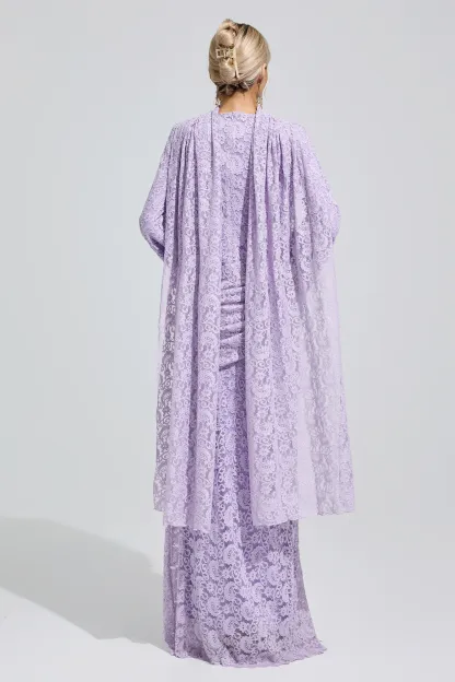 Dorothy Purple Lace Fishtail Bodycon Dress