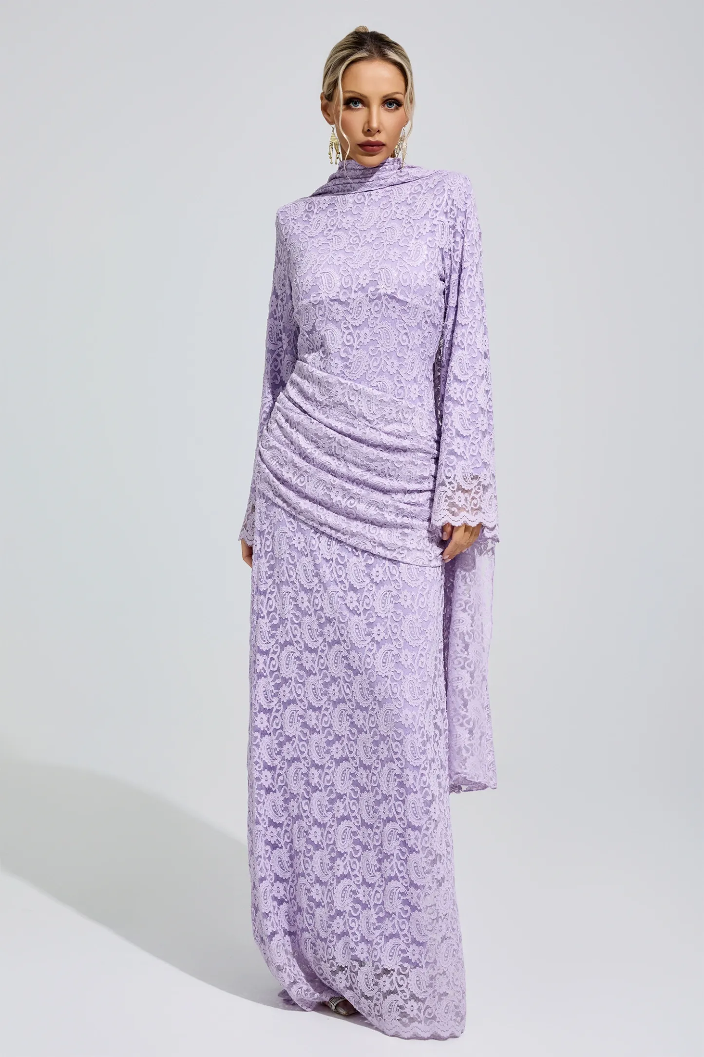 Dorothy Purple Lace Fishtail Bodycon Dress