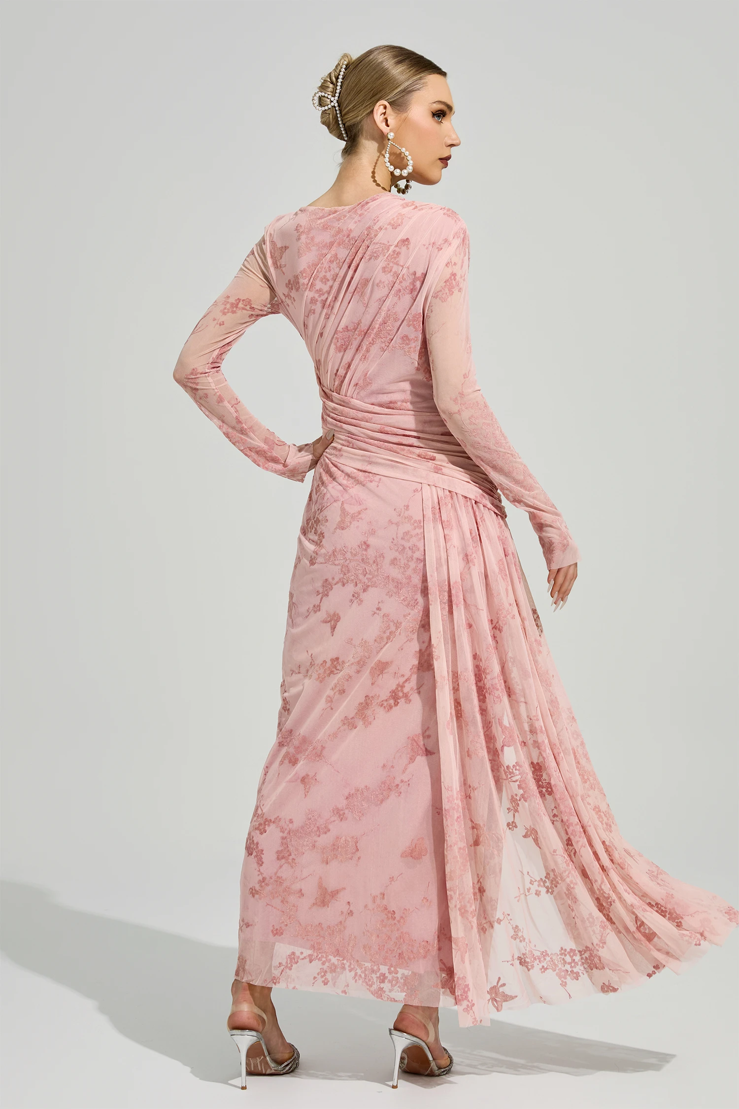 Virgil Pink Printed Maxi Dress