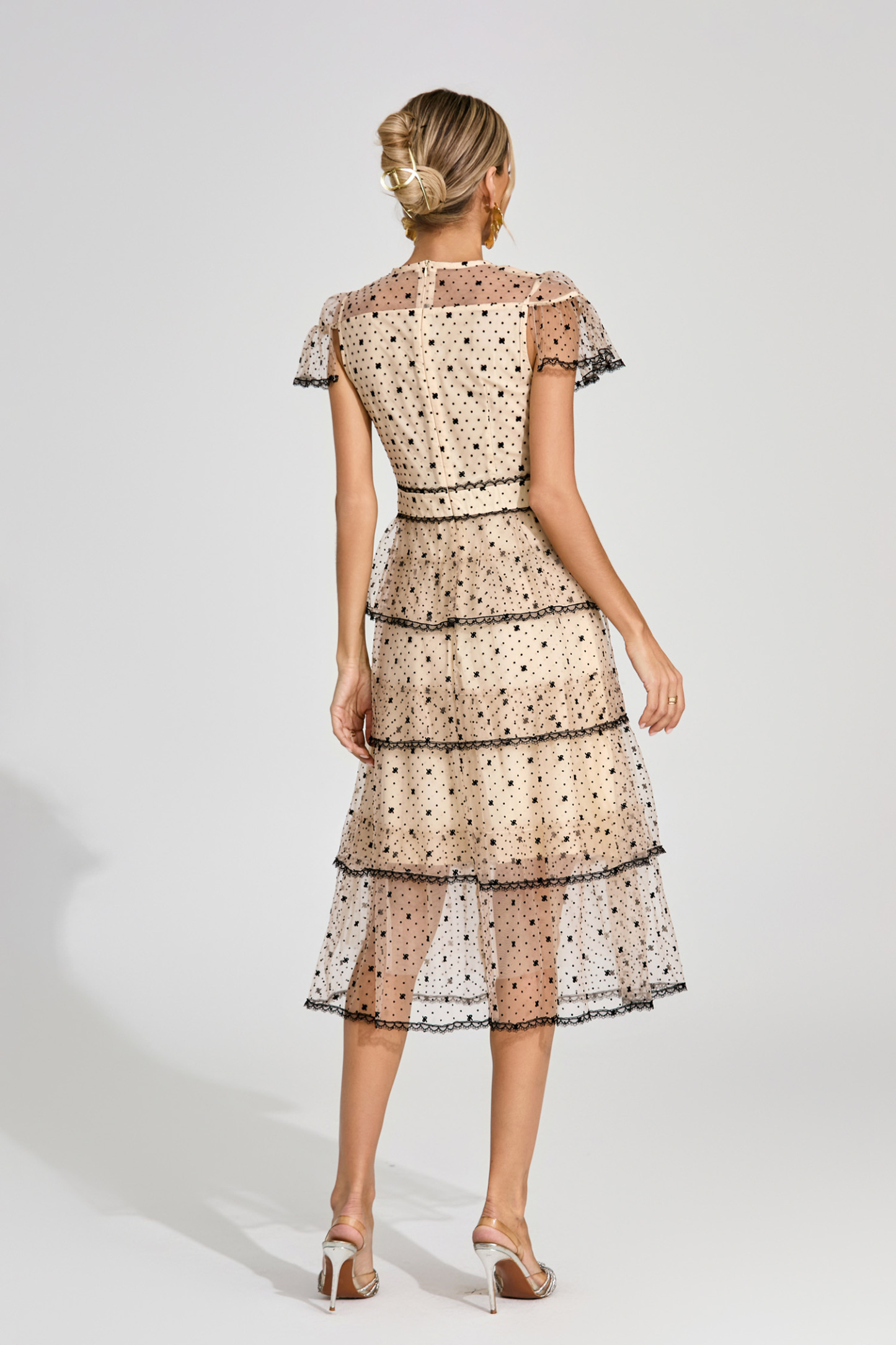 Titus Apricot Polka Dot Tulle Dress