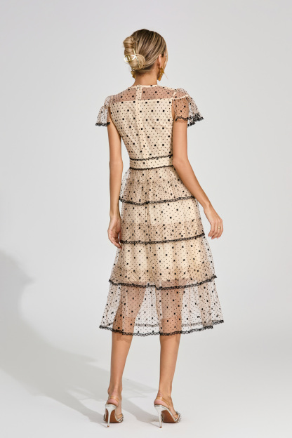 Titus Apricot Polka Dot Tulle Dress