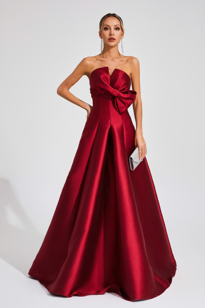 Elmer Red Bow Off Shoulder Dress