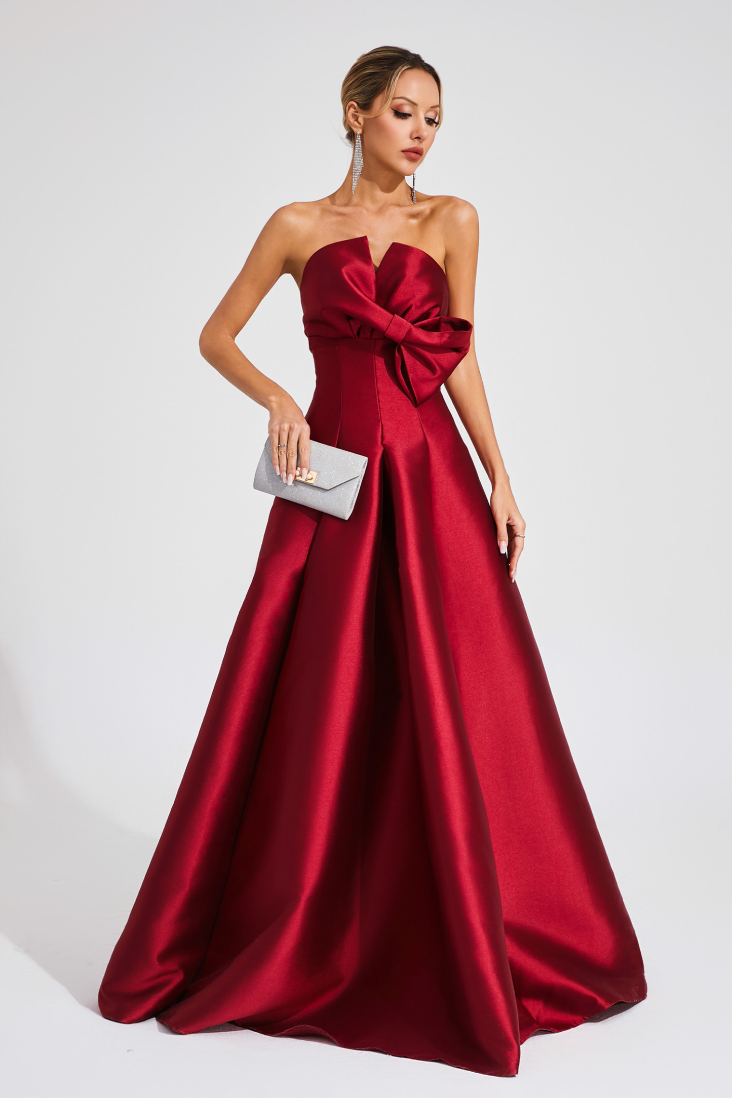 Elmer Red Bow Off Shoulder Dress