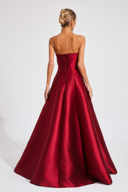 Elmer Red Bow Off Shoulder Dress