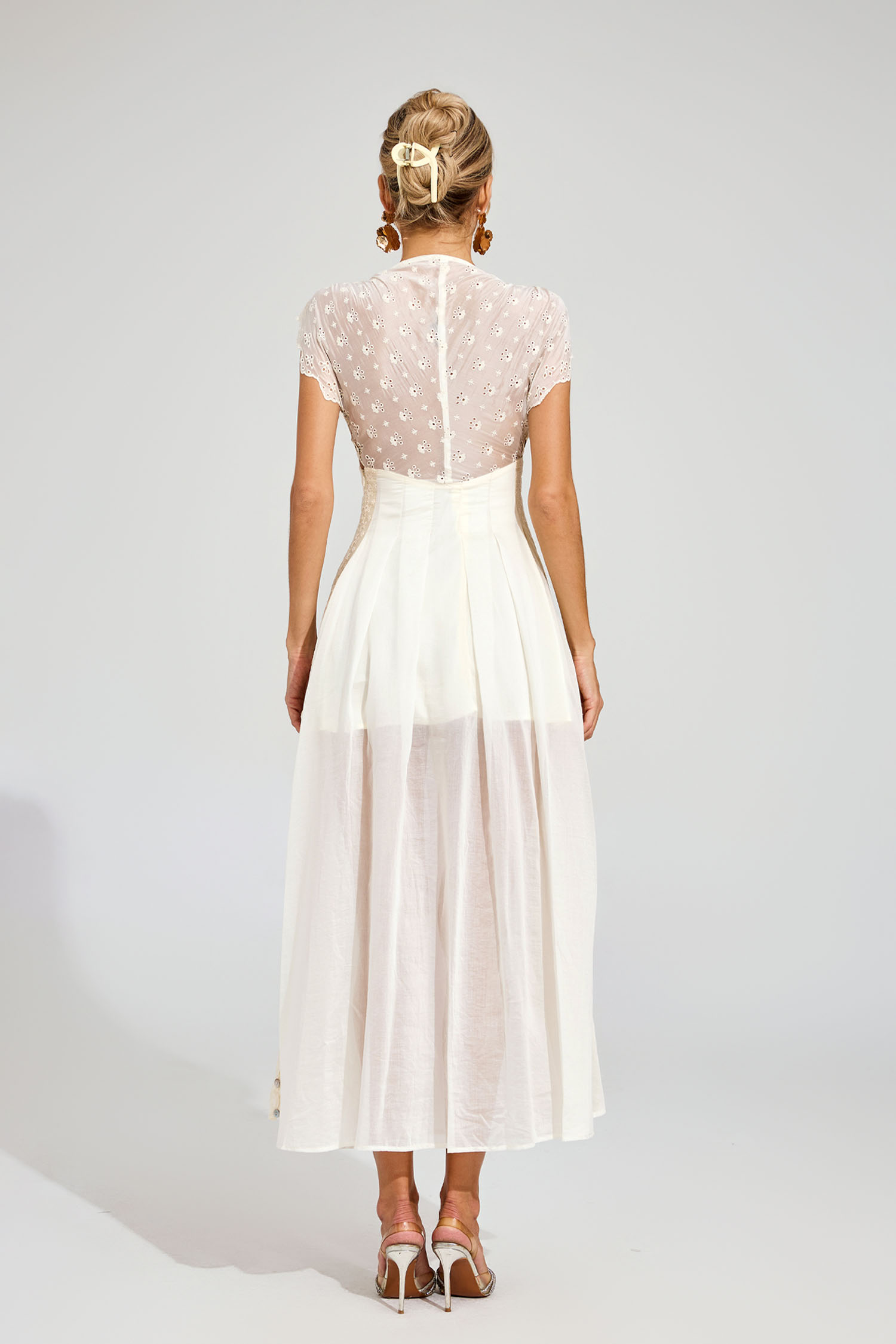 Nathaniel Apricot Lace Maxi Dress