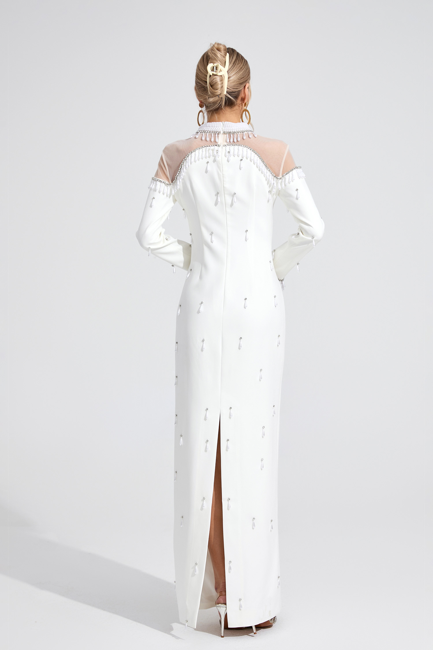 Bloom White Pearl Maxi Dress