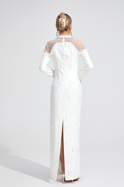 Bloom White Pearl Maxi Dress