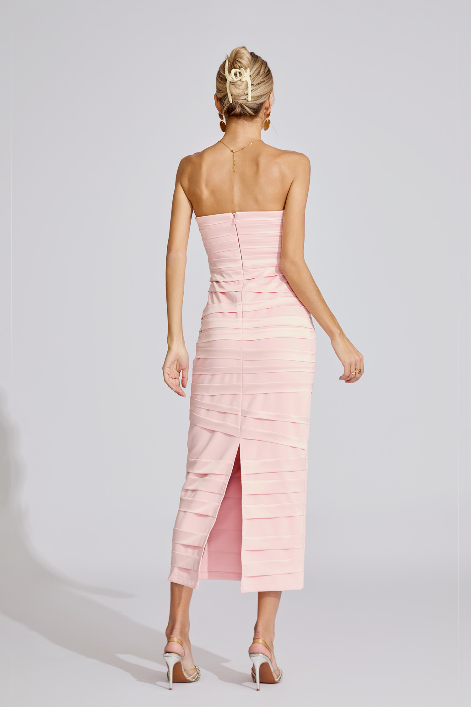  Bloom Pink Bow Maxi Dress