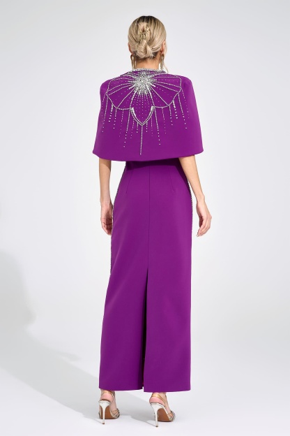 Hulda Purple Diamond Maxi Dress