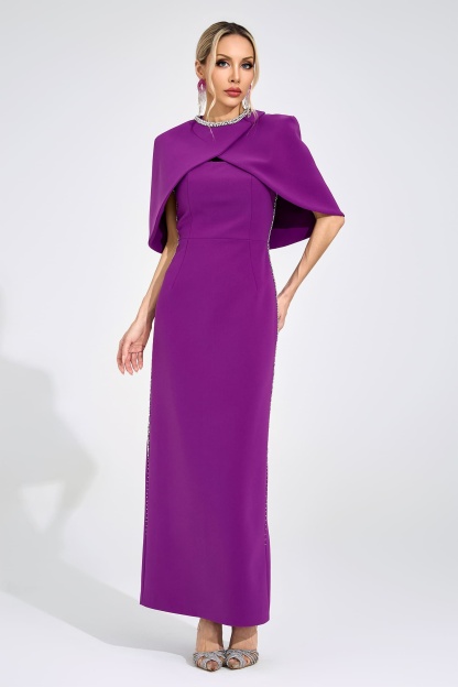 Hulda Purple Diamond Maxi Dress