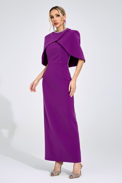 Hulda Purple Diamond Maxi Dress