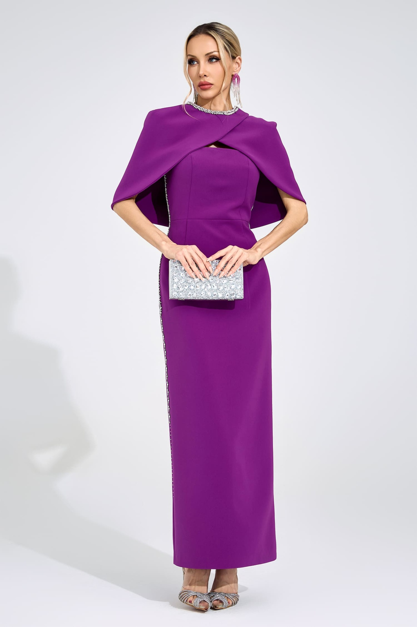 Hulda Purple Diamond Maxi Dress