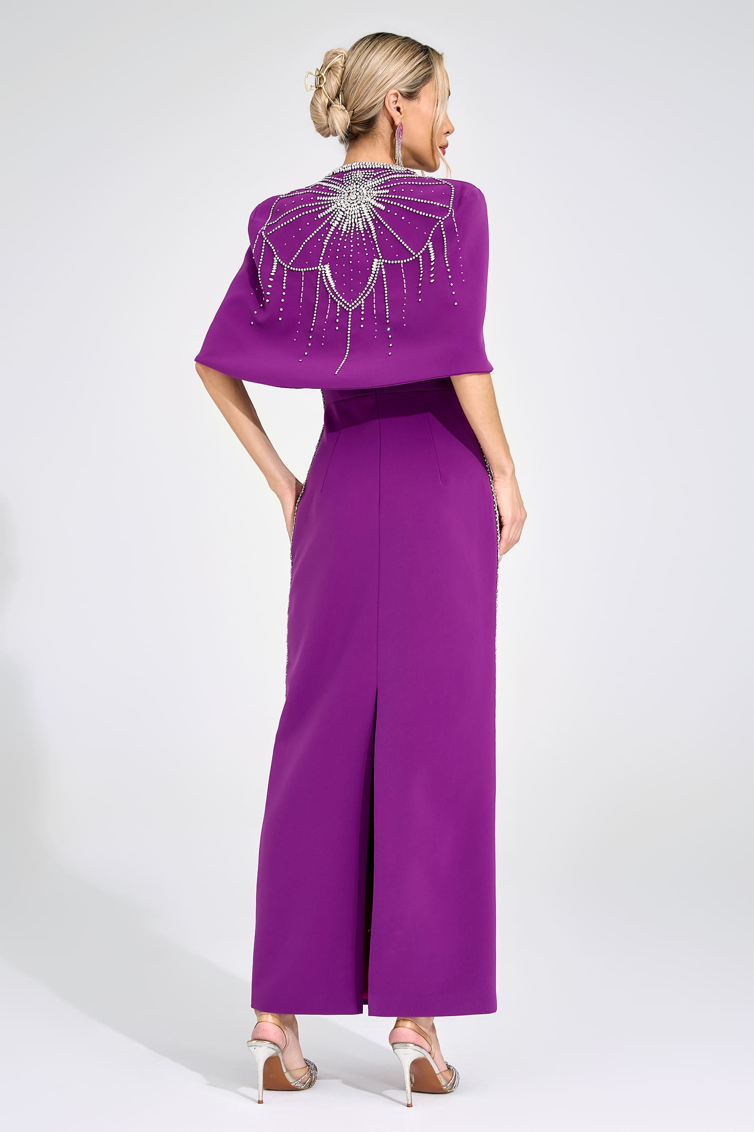 Hulda Purple Diamond Maxi Dress