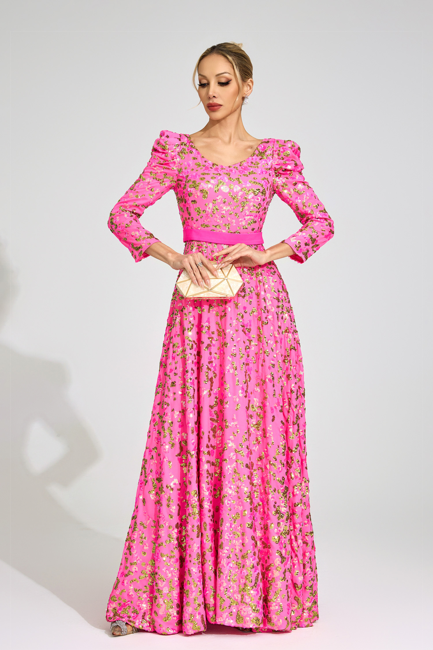 Olive Rose Red Sequin Maxi Dress