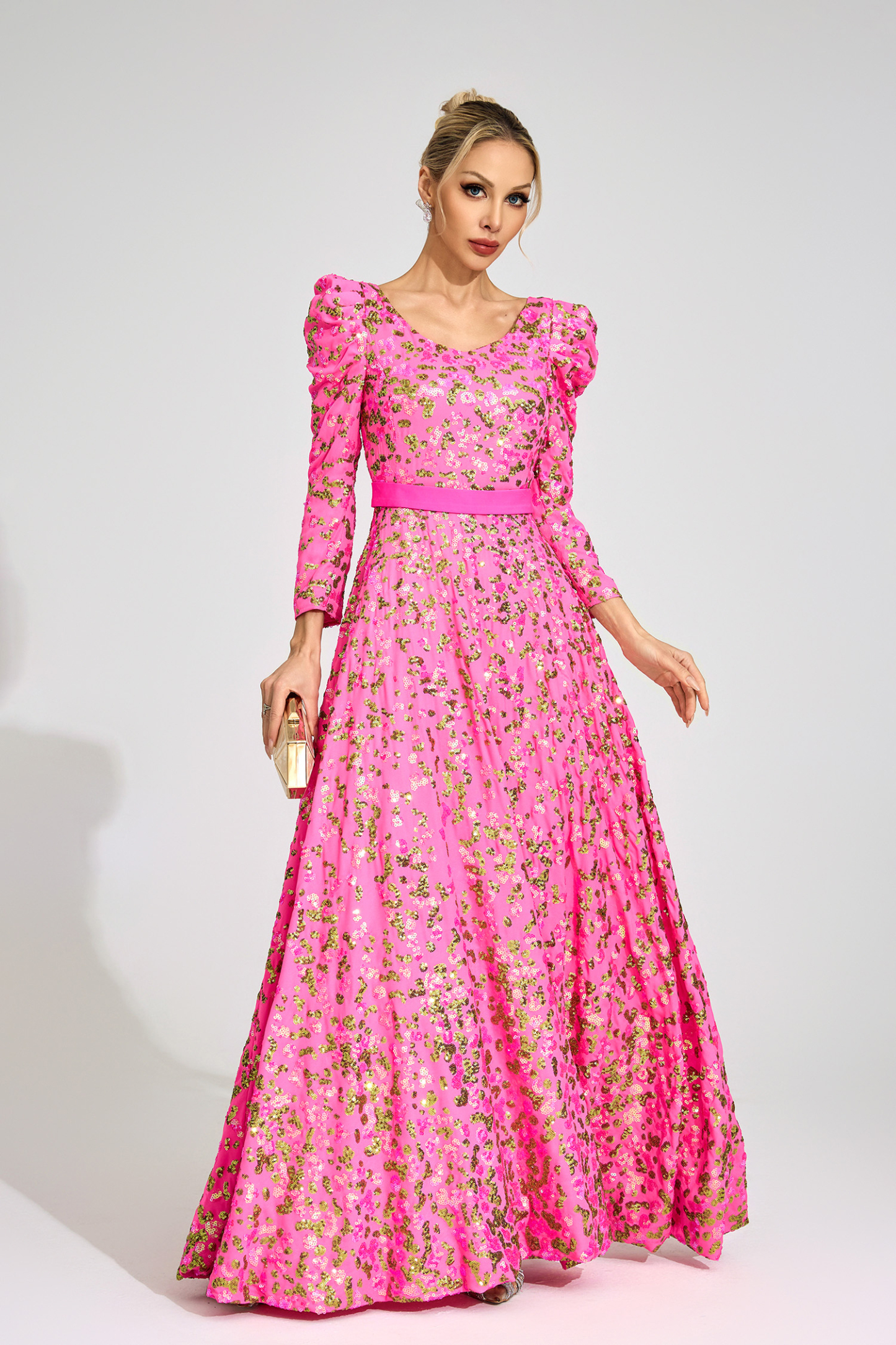 Olive Rose Red Sequin Maxi Dress