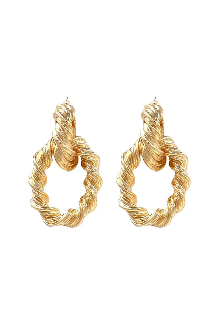 Chestnut Spiral Golden Earrings