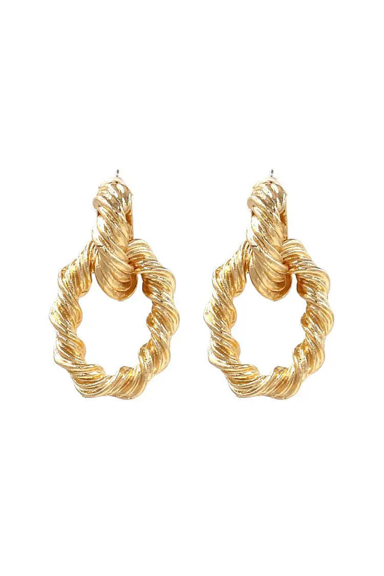 Chestnut Spiral Golden Earrings