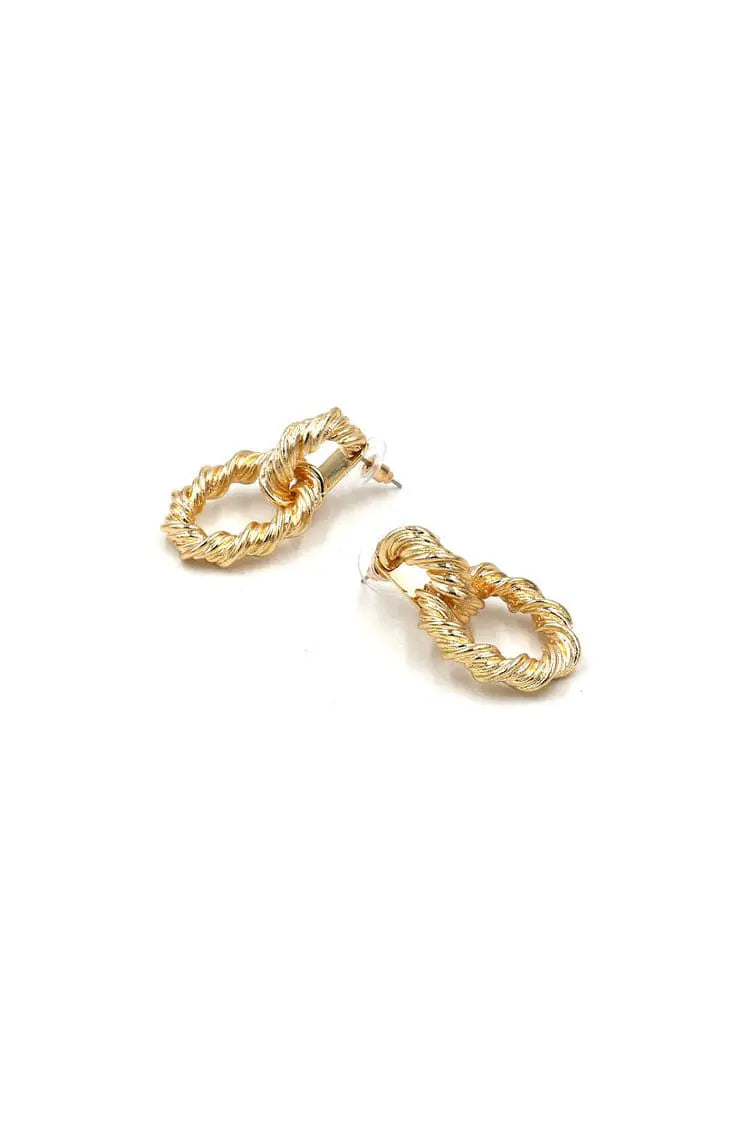 Chestnut Spiral Golden Earrings