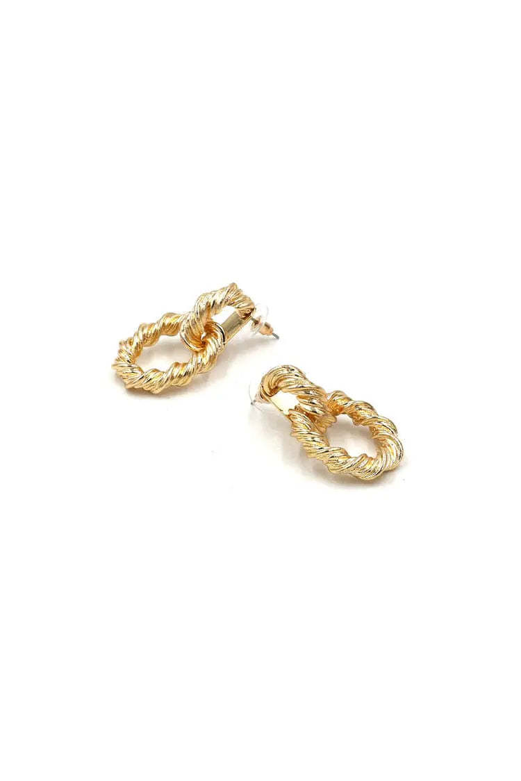 Chestnut Spiral Golden Earrings