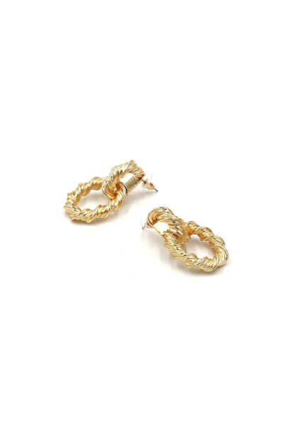 Chestnut Spiral Golden Earrings
